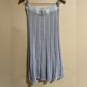 Rebecca Taylor purple shimmer ribbed knit circle midi skirt SAMPLE S